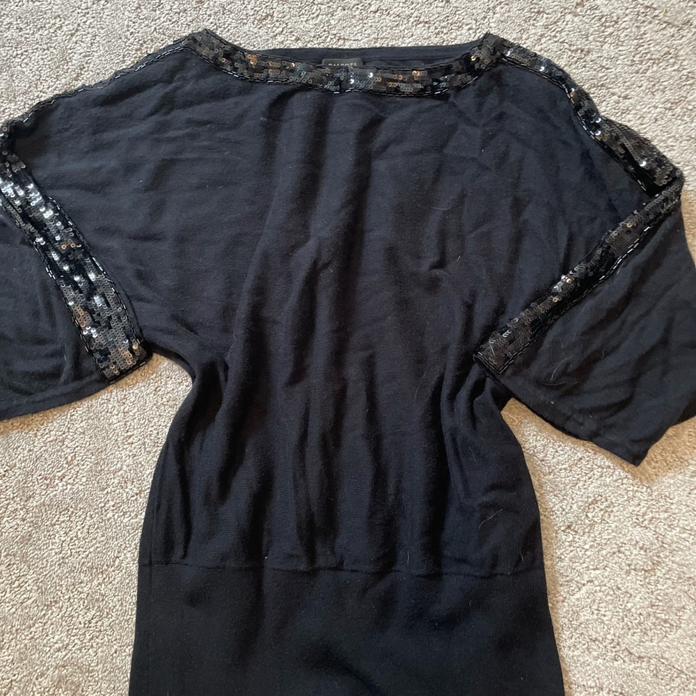 Black sweater with sequin detail